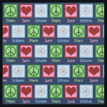 Tecido Peace Love Science<br><div class="desc">Um tecido de ciência bonitinho que lê Peace Love Science em um padrão legal de azul marinho para um geek de química ou física.</div>