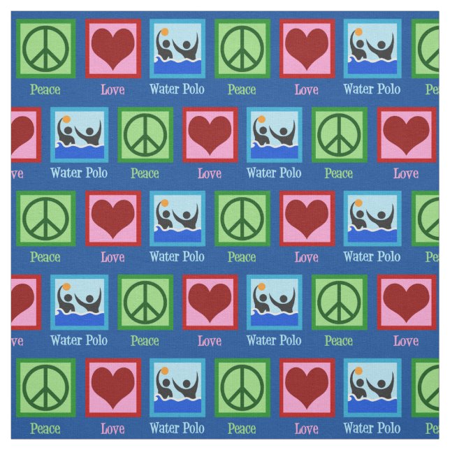 Tecido Peace Love Water Polo Team Blue (Modelo)