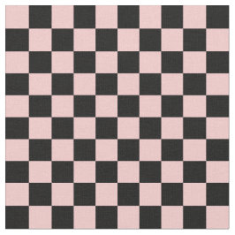 Tecido Peach & Black Checkerboard