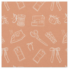 Tecido Peach Sewing Themed Pattern