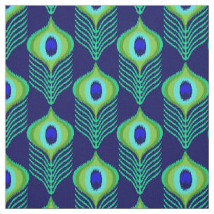 Tecido Peacock feather moroccan ikat design