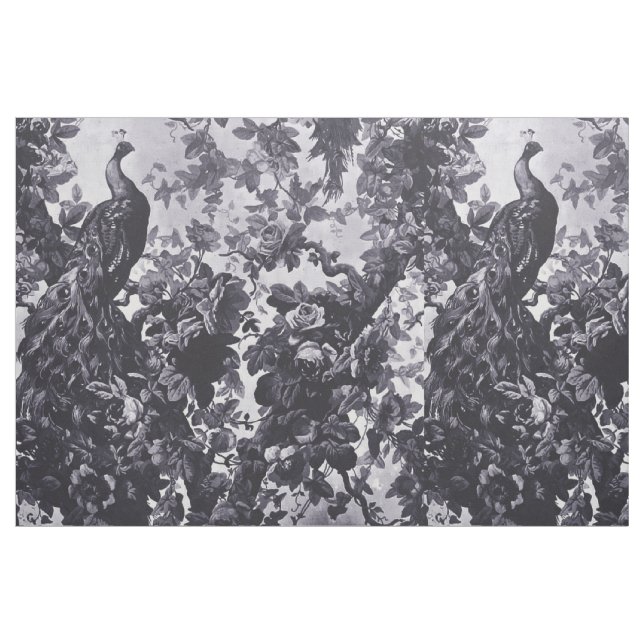 Tecido Peacocks No Padrão Azul Rosa (Fat Quarter)