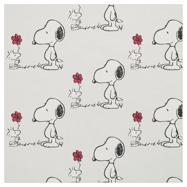 Tecido Peanuts | Snoopy & Woodstock Red & Black (Modelo)