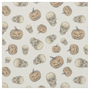 Tecido Peles e Pumpkins Padrão de Halloween