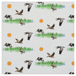 Tecido Pelicanos do observador de pássaro