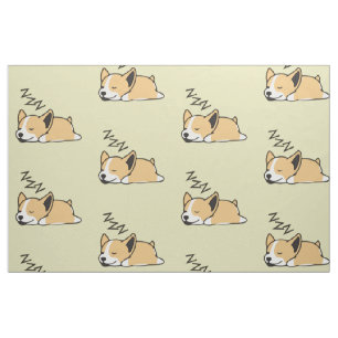 Tecido Pembroke Welsh Corgi Cão Dormindo em ZZZ