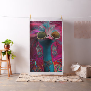 Tecido Penas Azuis Cor-de-Rosa, Wackadoodle Whimsical, 1