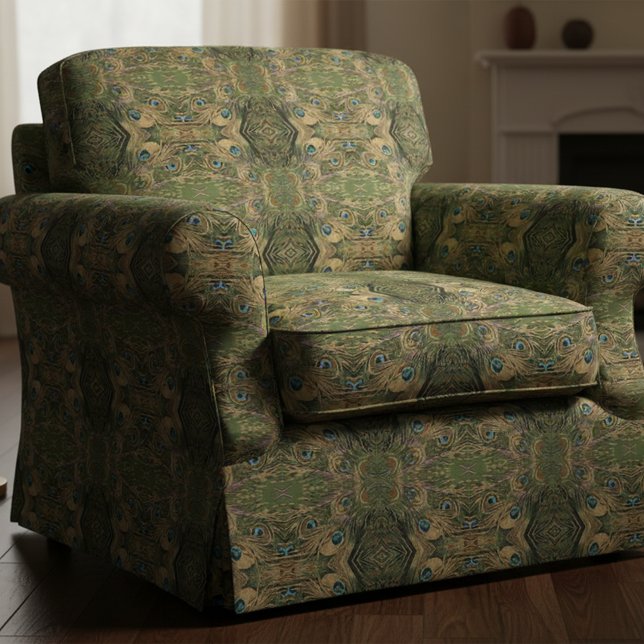 Tecido Penas de Peacock Estilizadas (Criador carregado)