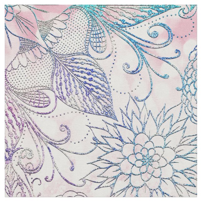 Tecido Penas de Sonho Iridescentes e Magnéticas (Detalhe)