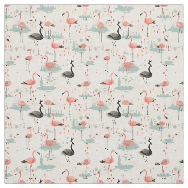 Tecido Penas do rico: Whimsy Flamingo (Modelo)