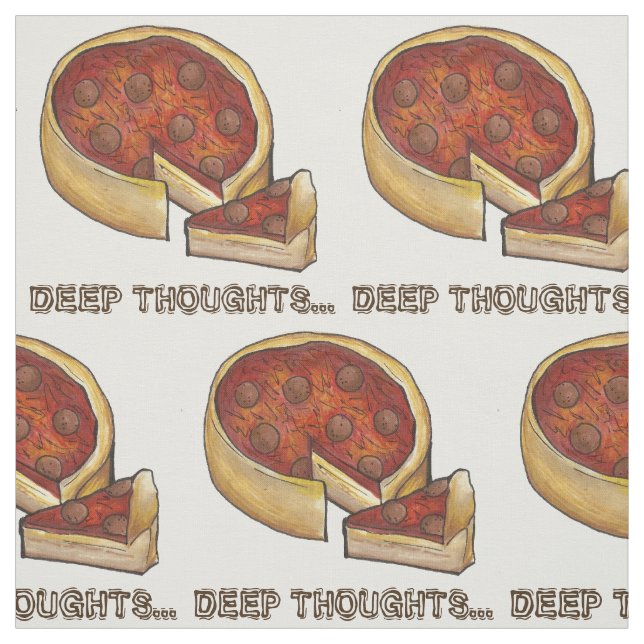 Tecido Pensamentos Profundos Pizza de Pepperoni (Modelo)
