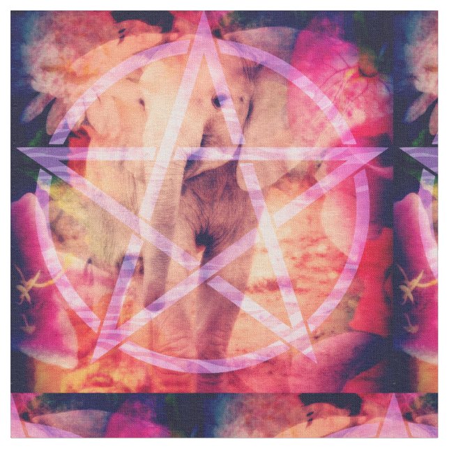 Tecido Pentagrama de elefante bebê (Detalhe)