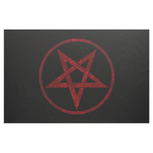 Tecido Pentagrama do diabo vermelho