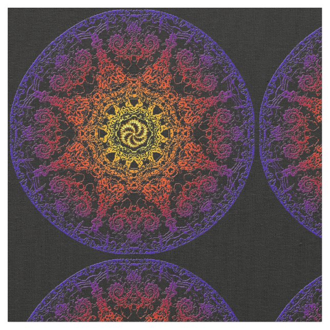 Tecido penteado Chakra do algodão de Kala (56" (Detalhe)