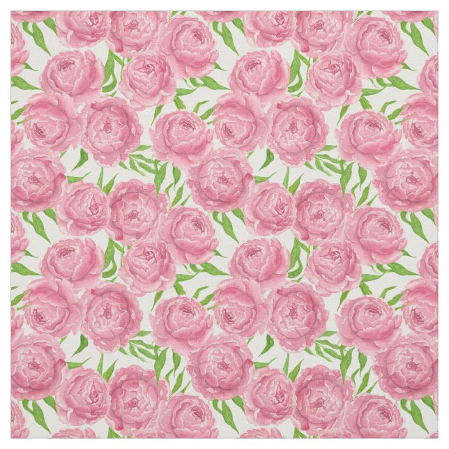 Tecido Pêonias cor-de-rosa (Modelo)