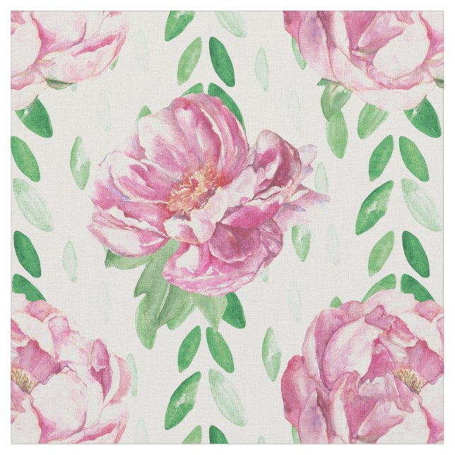 Tecido Peônias de aquarela rosa (Detalhe)