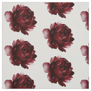Tecido Peony Vermelho Profundo da Borgonha