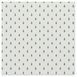 Tecido Pequenas árvores de Natal bonitas em branco