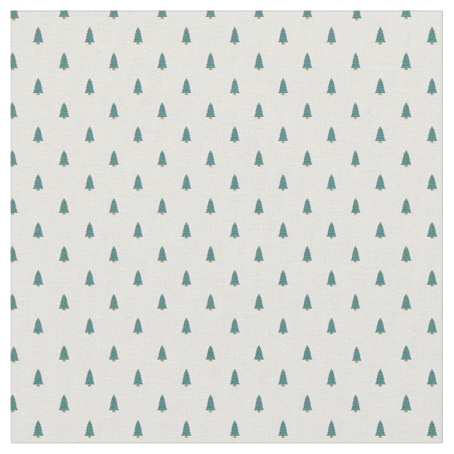 Tecido Pequenas árvores de Natal bonitas em branco (Detalhe)