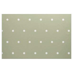 Tecido Pequenas Bolinhas brancas sobre Sage Green