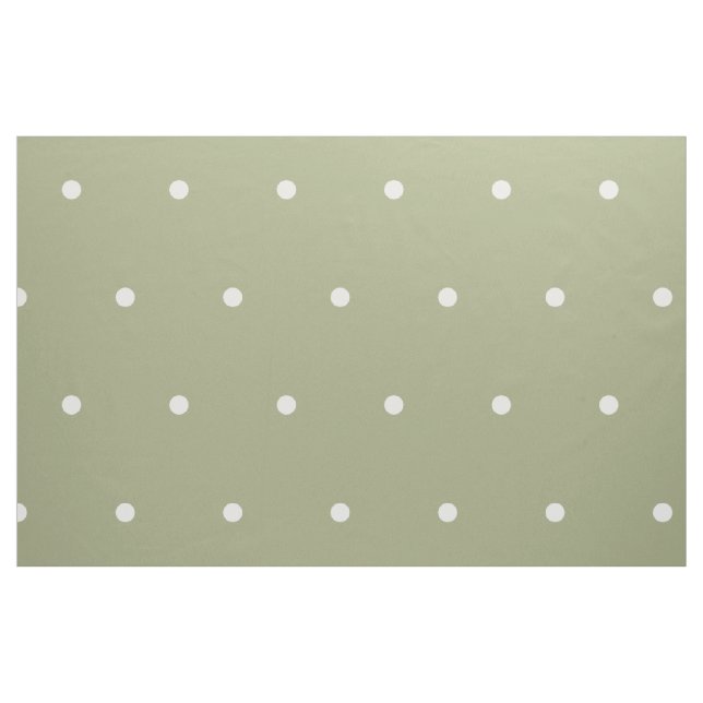 Tecido Pequenas Bolinhas brancas sobre Sage Green (Fat Quarter)
