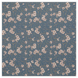 Tecido Pequenas flores padrão azul claro