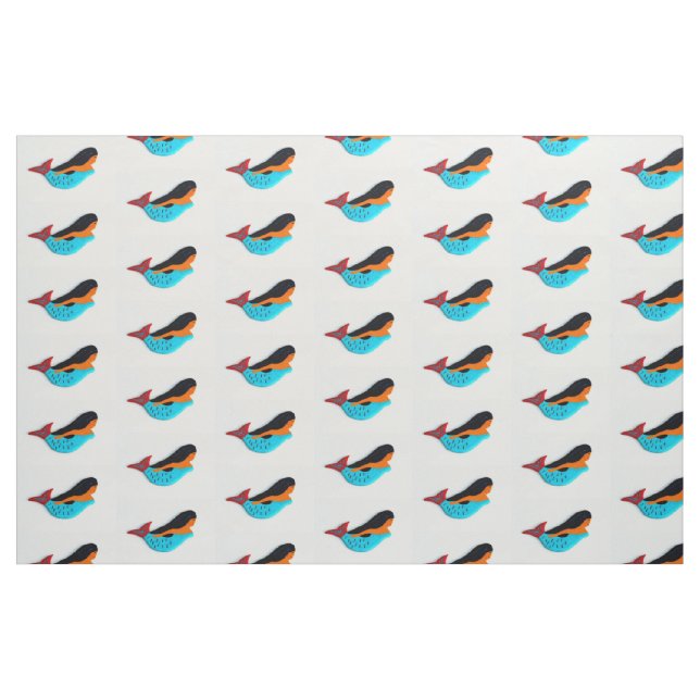 Tecido Pequenas sereias azuis em branco (Fat Quarter)