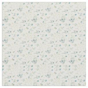 Tecido Pequeno Floral Azul E Branco