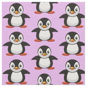 Tecido pequeno pinguim de desenho animado