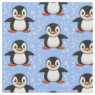 Tecido pequeno pinguim de desenho animado