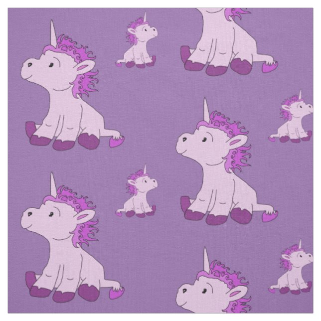 Tecido Pequeno Unicórnio Bonito com Mão Violeta Rosa (Modelo)