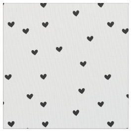 Tecido Pequenos Corações Pretos
