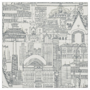 Tecido Pérola de cinza-escura do Toile de Chicago