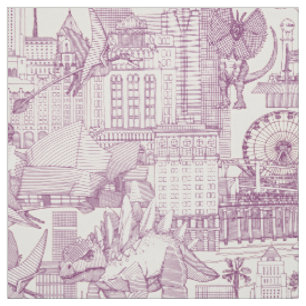 Tecido Pérola-púrpura-de-toile Jurássica LA
