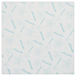 Tecido personalizado branco do aqua da estrela do