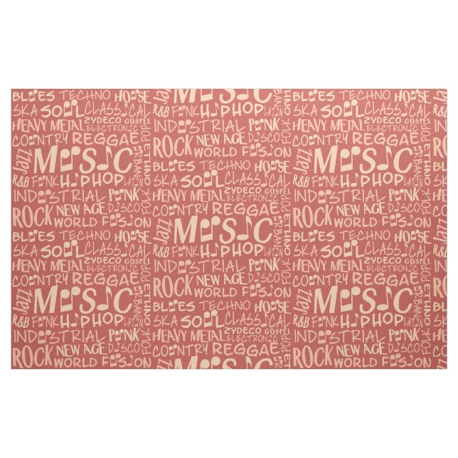 Tecido personalizado Colagem de Palavras de Genres (Jarda)