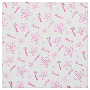Tecido personalizado da estrela do mar branco