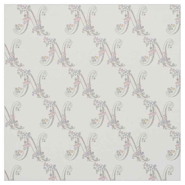 Tecido personalizado de texto decorativo com letra (Modelo)