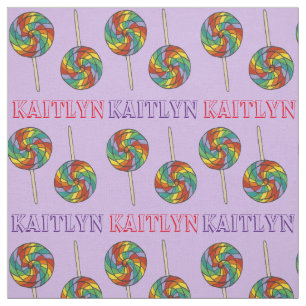 Tecido Personalizado do Rainbow Lollipops Lollipop