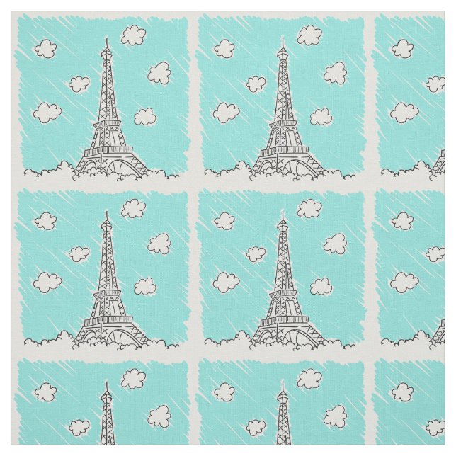Tecido personalizado Ilustração de Torre Eiffel (Modelo)