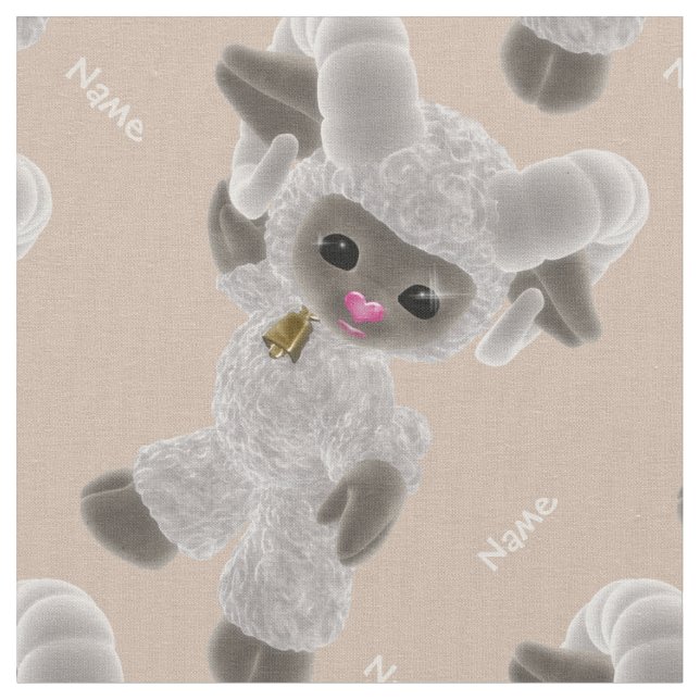Tecido Personalizar Olá Bebê Push Toy Ram Brown (Detalhe)