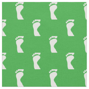 Tecido Pés de Pé de Pé Verde Branco