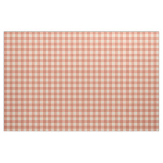 Tecido pêssego chic e padrão de gingham branco mais escur