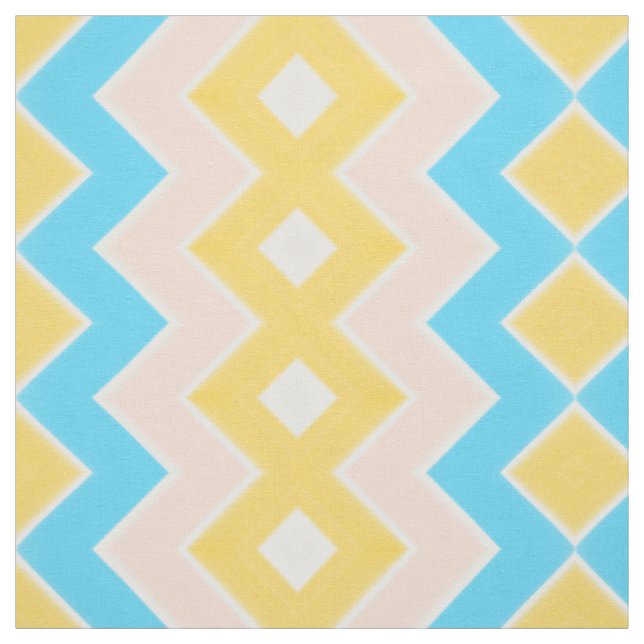 Tecido Pêssego Dourado Azul Turquesa e Amarelo (Modelo)