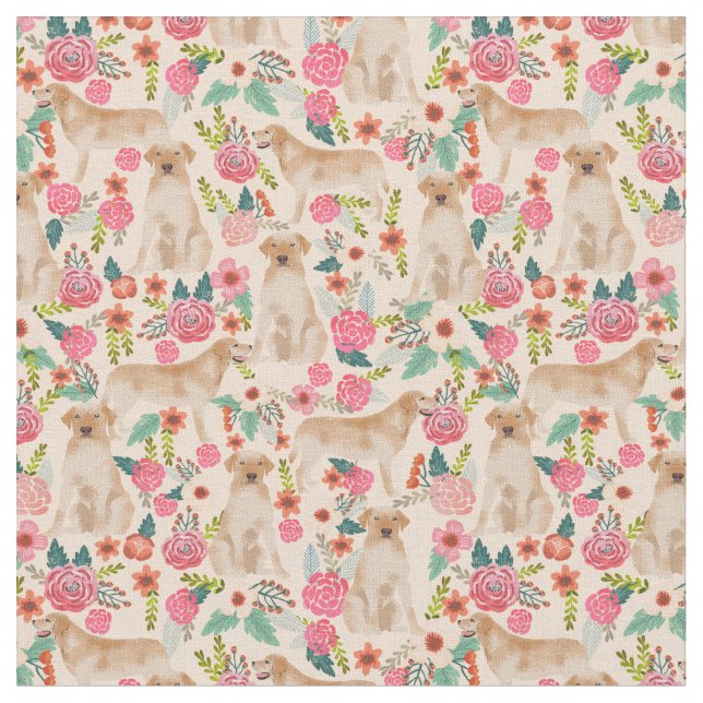 Tecido Pessegueira design floral amarela (Detalhe)