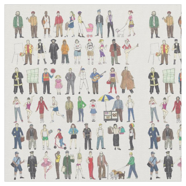 Tecido Pessoas de Nova Iorque, cidadãos de Nova Iorque (Detalhe)
