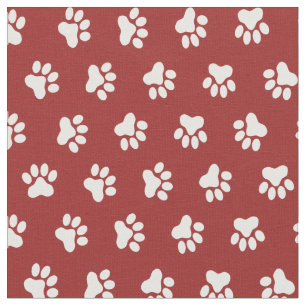 Tecido Pet Dog Cat Pawprint com Cor de Fundo Personalizad