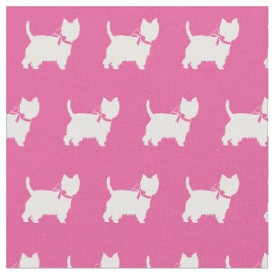 Tecido Pet Pink - Cachorro Terrier, West Highland