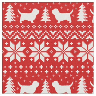 Tecido Petit Basset Griffon Vendeen Christmas PBGV Cães