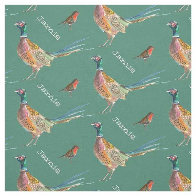 Tecido Pheasant e Robin Bird Patterno Personalizados (Modelo)